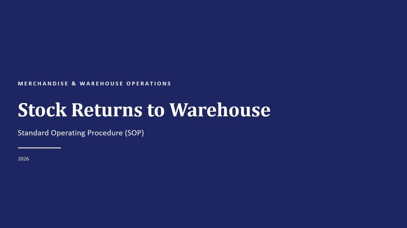 Stock Returns to Warehouse – Standard Operating Procedure (SOP)